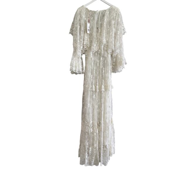 LoveShackFancy Roylan Lace Mesh Maxi Dress White - Picture 11 of 16
